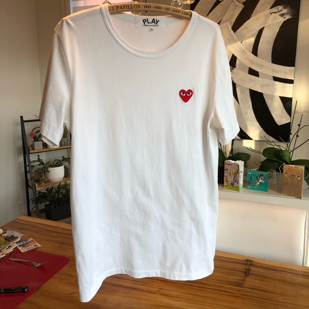 Comme des garcons white tee XL